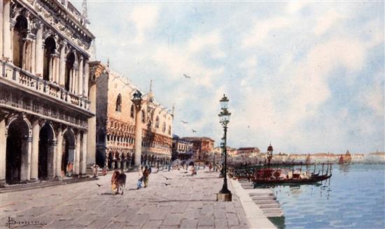 Andrea Biondetti (Italian, 1851-1946) Views of Venice, 7 x 12in.